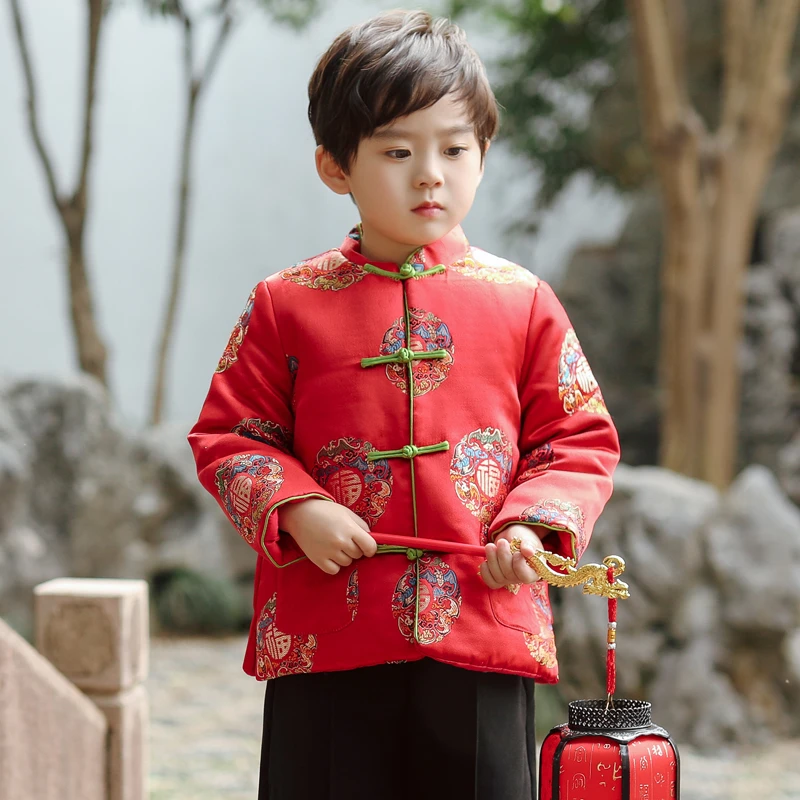旗铂-多款合集拜年服男童冬儿童汉服唐装男宝国风喜庆过年服