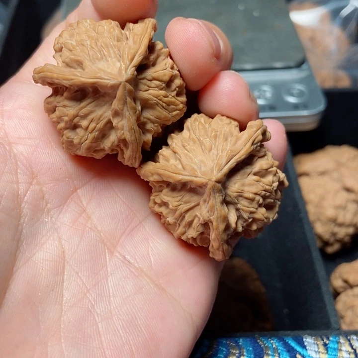 桃核把件34盘山三棱