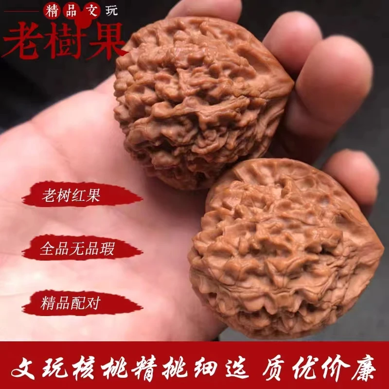 文玩麻核桃山地老树果，成熟度高，皮质红润，克重足，文玩好物