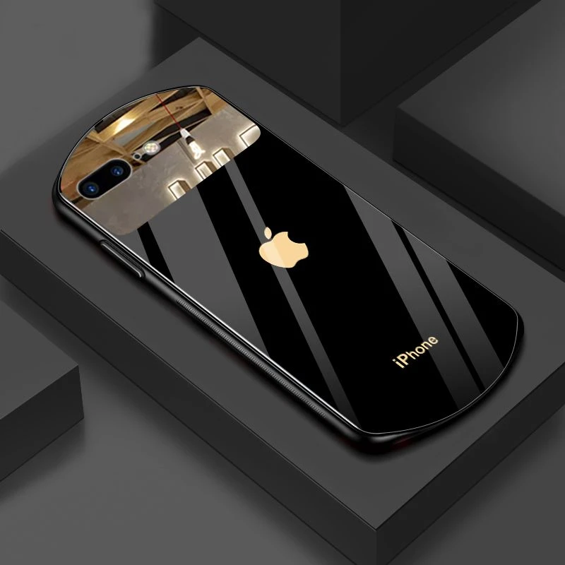 苹果8plus手机壳镜面7plus椭圆形iPhone8网红推荐苹果6splus玻璃