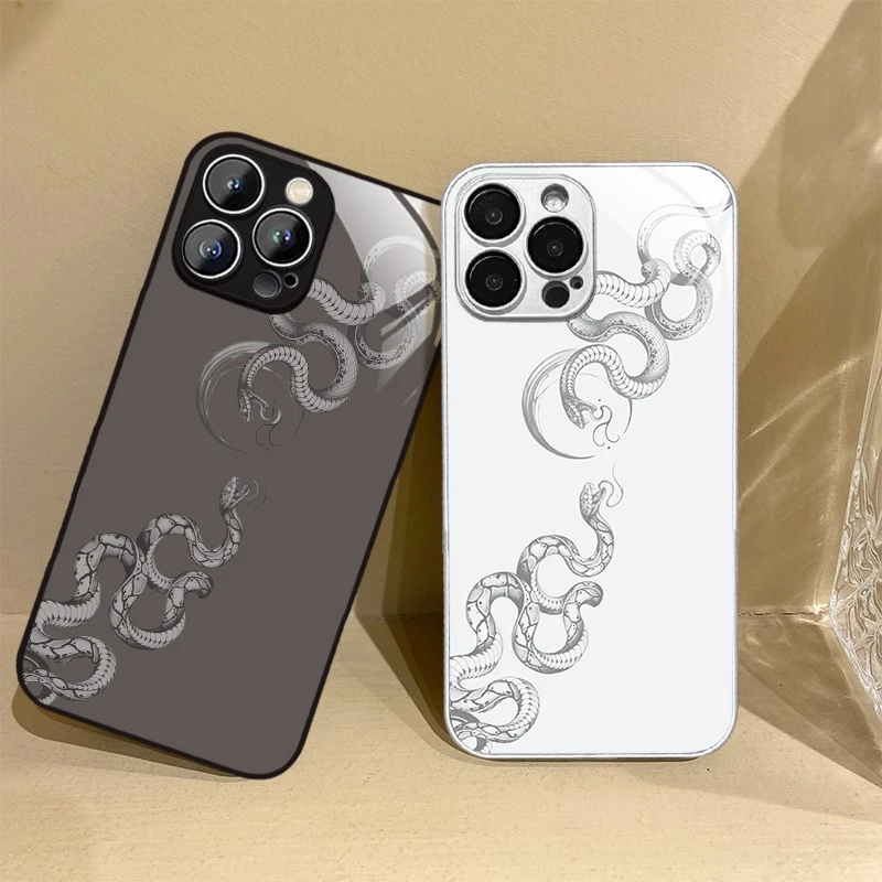 适用苹果16promax/华为/小米/oppo炫酷简约男士蛇年高级感手机壳