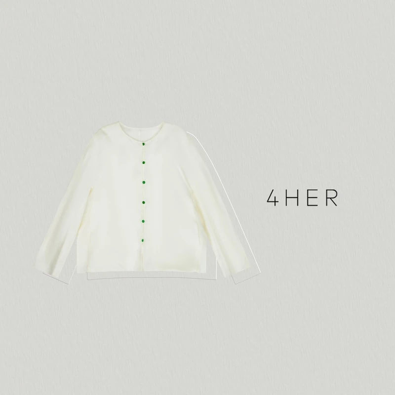 FOURHER《清平调》雅致小扣 新中式韵味圆领飘逸感外套