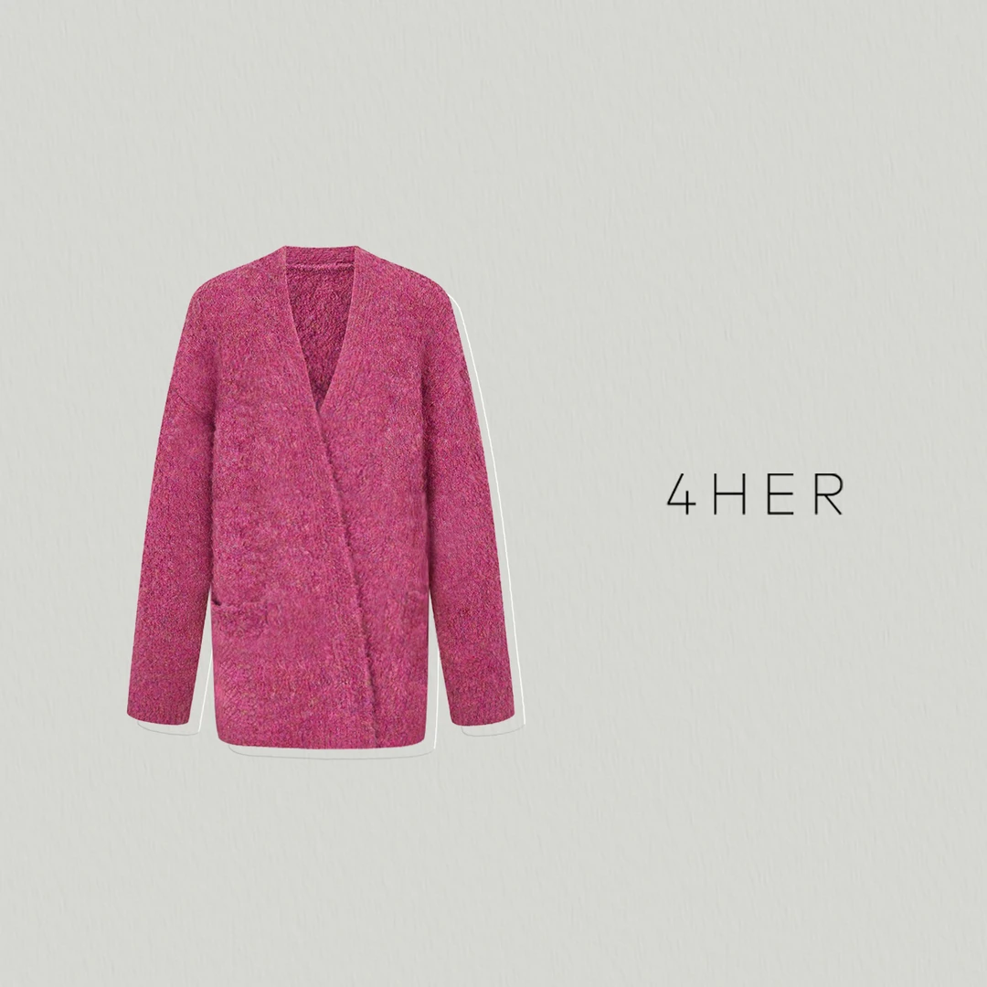 FOURHER 甜心克拉 花纱圈圈绒 小香开衫长/短款针织衫