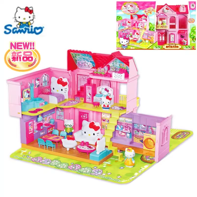 新品HELLO KITTY凯蒂猫豪华复式洋房公主别墅 女孩过家家生日礼物
