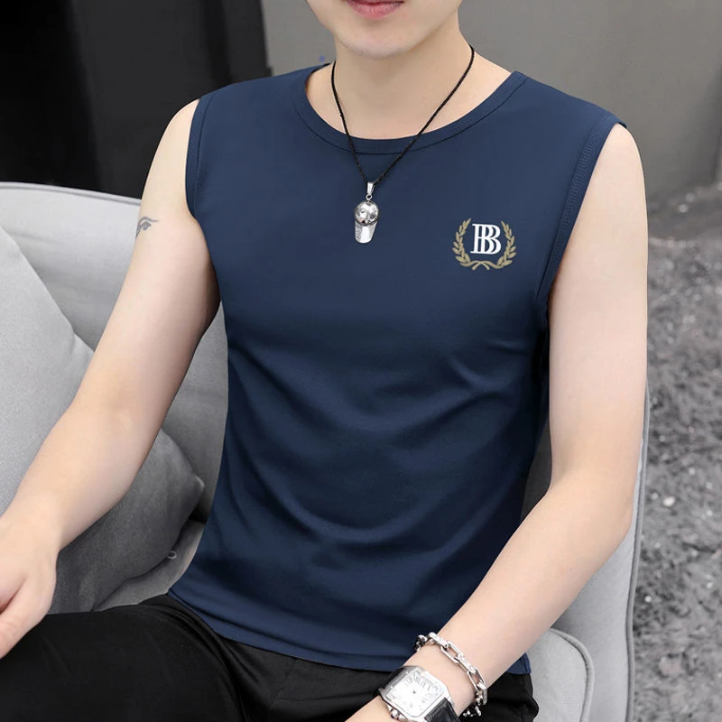 2025新款夏季男士舒适背心运动健身无袖坎肩修身体恤衫上衣汗衫潮