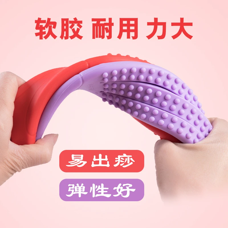 拍痧板正品养生拍保健拍打棒颈椎硅胶全身扣痧板经络拍（三指拍）