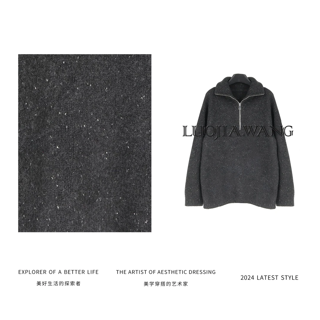 LUOJIAWANG秋冬绵羊毛质感开衫外套