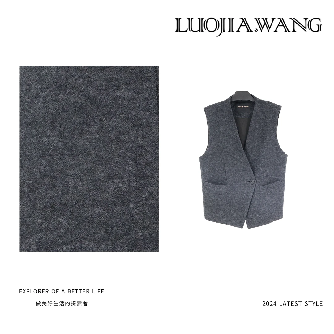 LUOJIAWANG【时髦极简】时髦设计师男女款宽松质感马甲