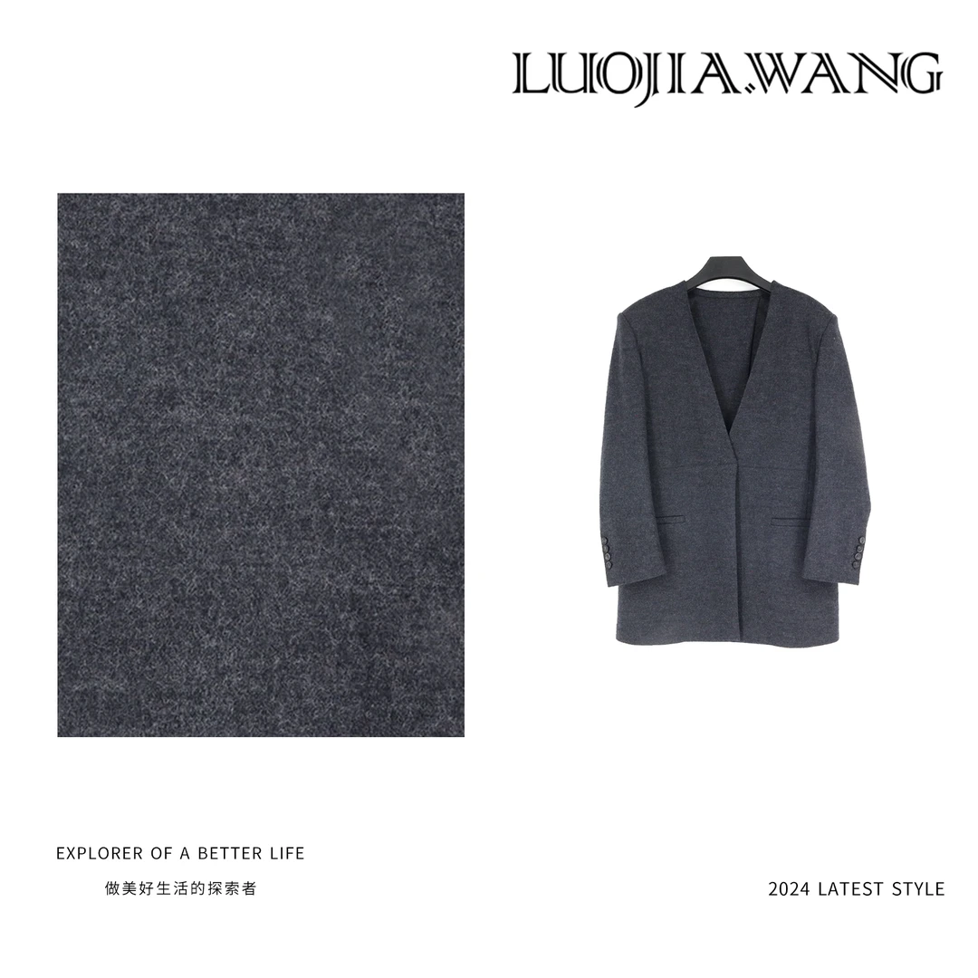 LUOJIAWANG复古时髦艺术款质感设计感羊毛西装外套