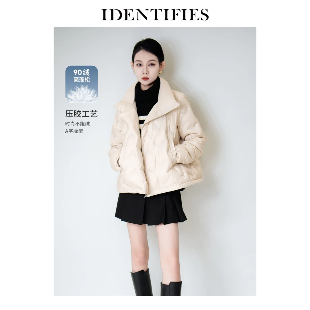 IDENTIFIES/易缔媤短款羽绒服小个子时尚蓬松翻领秋冬韩版E43503