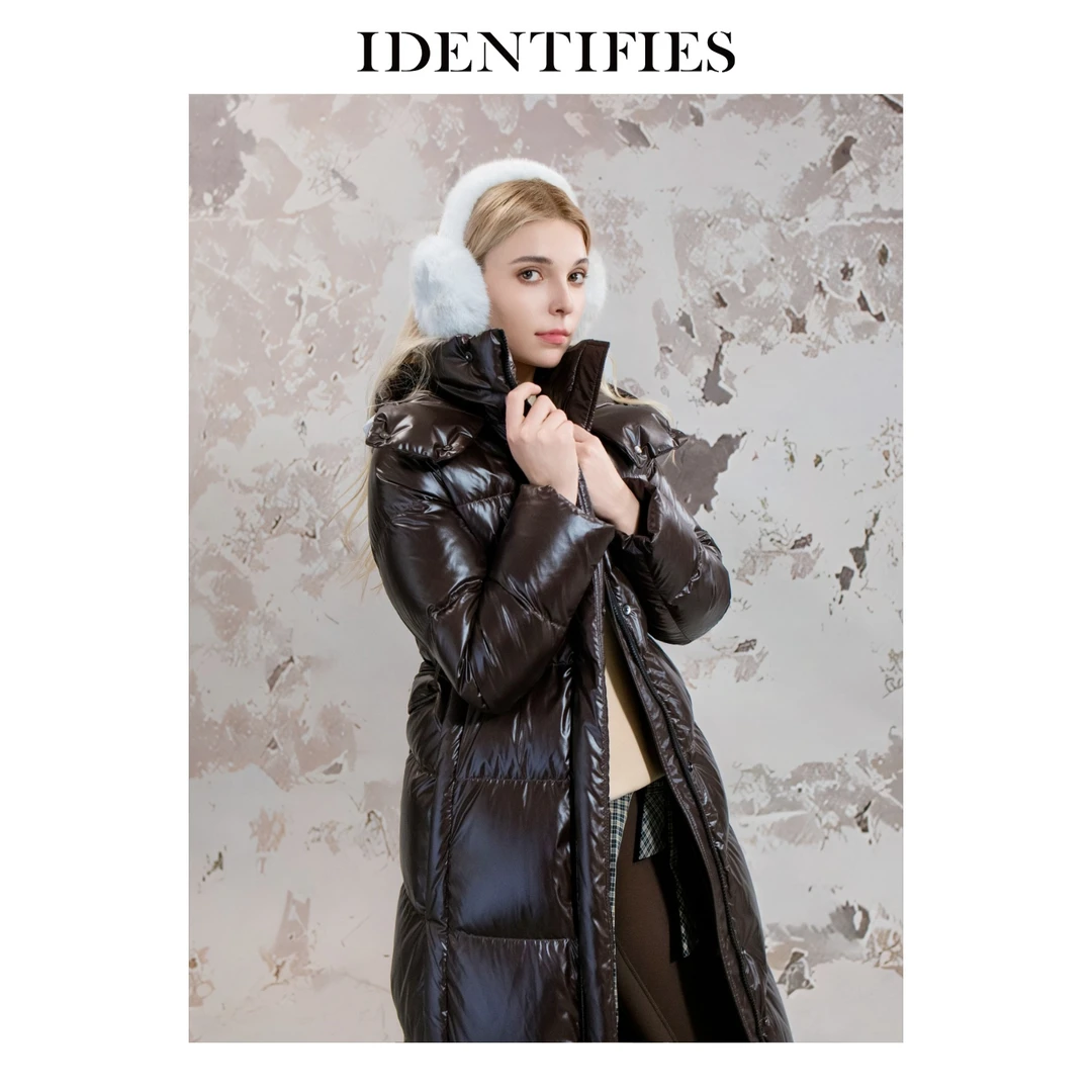 IDENTIFIES/易缔媤羽绒服时尚休闲女士中长款保暖冬季加厚E43505