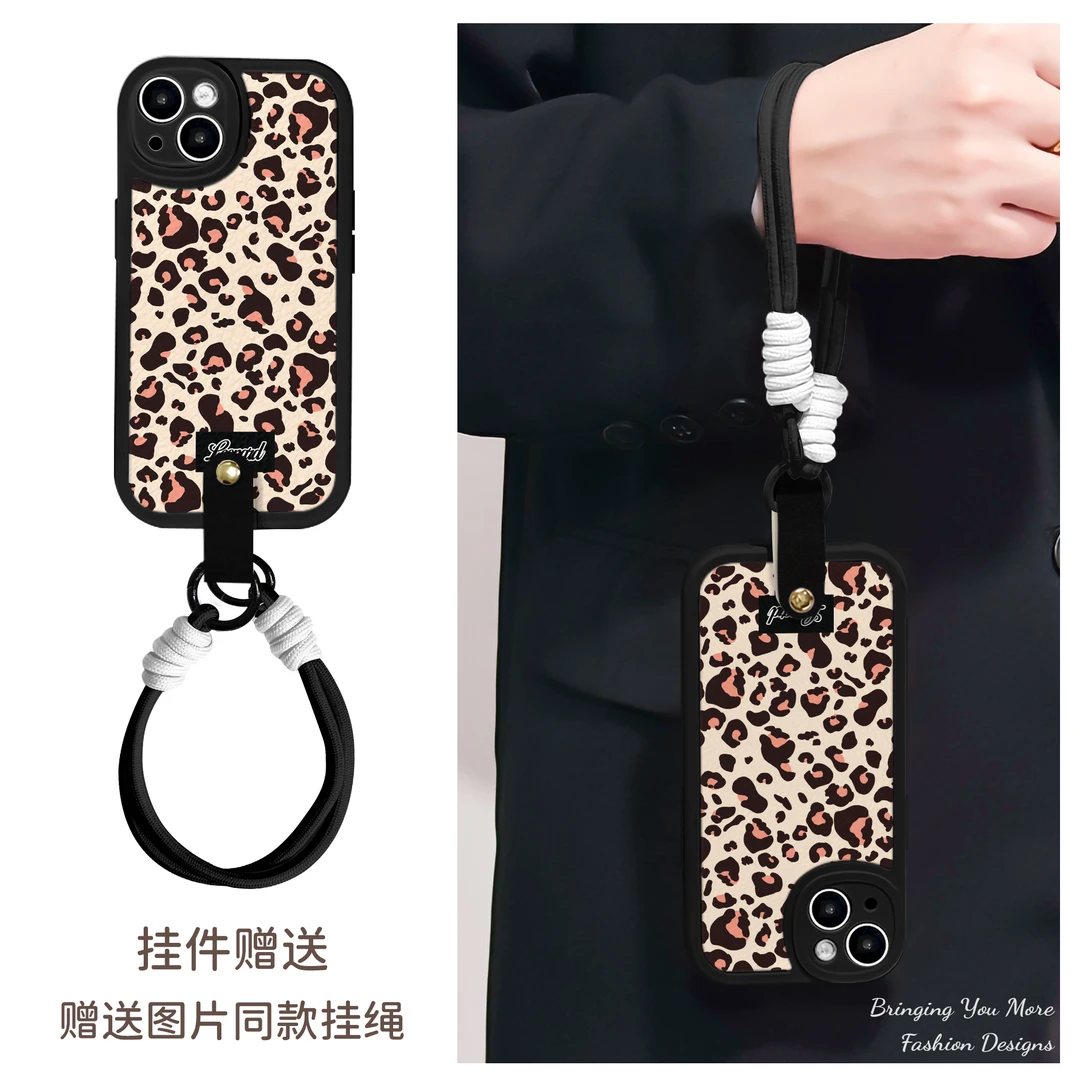 适用于苹果16华为OPPO小米VIVO高级感潮流时尚手机壳皮纹EA0107