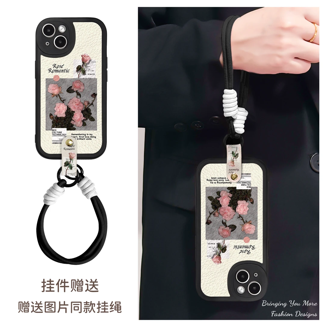 适用于苹果16华为OPPO小米VIVO高级感时尚简约手机壳皮纹EA0058