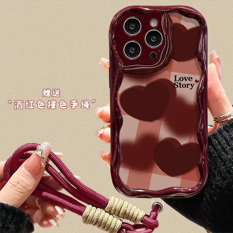 适用于苹果16华为OPPO小米VIVO高颜值时尚LJ奶油纹手机壳FA0030