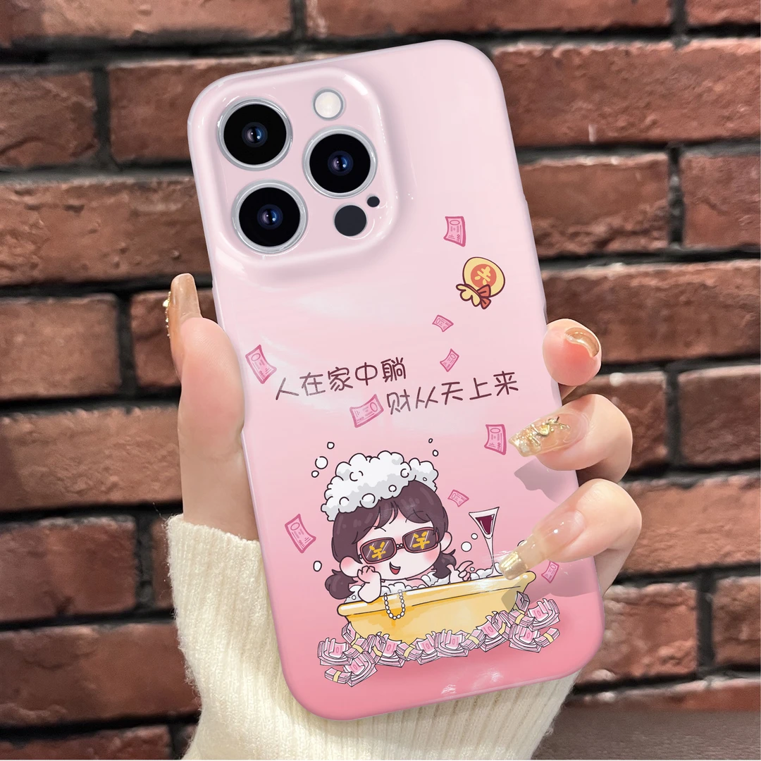 适用于苹果华为OPPO小米VIVO创意简约时尚天上来女菲林手机壳K323