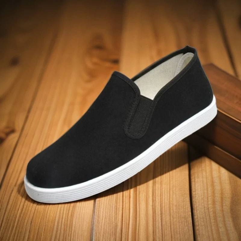 2024新款老北京布鞋夏季时尚男士轻便黑色平底鞋舒适软底百搭款