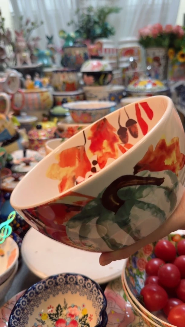 【闪购商品】瓷片8英寸水墨南瓜小汤碗一只