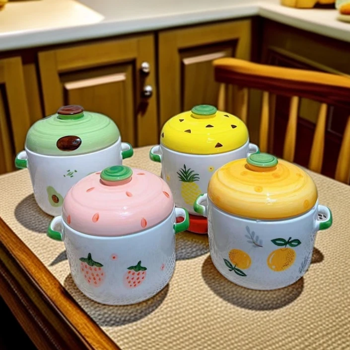 新款陶瓷隔水炖双盖双耳炖燕窝盅，蒸蛋盅，家用单人炖盅 600毫升