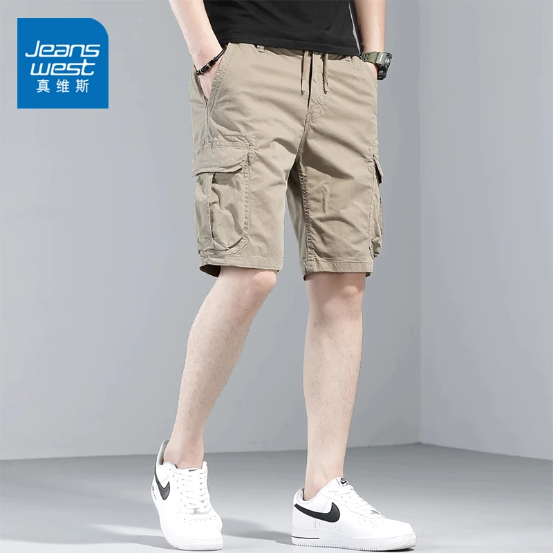 真维斯2025新款工装冰丝短裤子男士夏季宽松直筒中裤美式休闲裤子