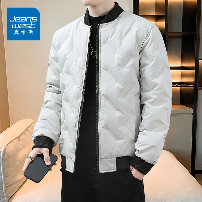 真维斯秋冬季轻薄保暖棉衣男士棉服男装棉袄棒球领外套潮牌男款