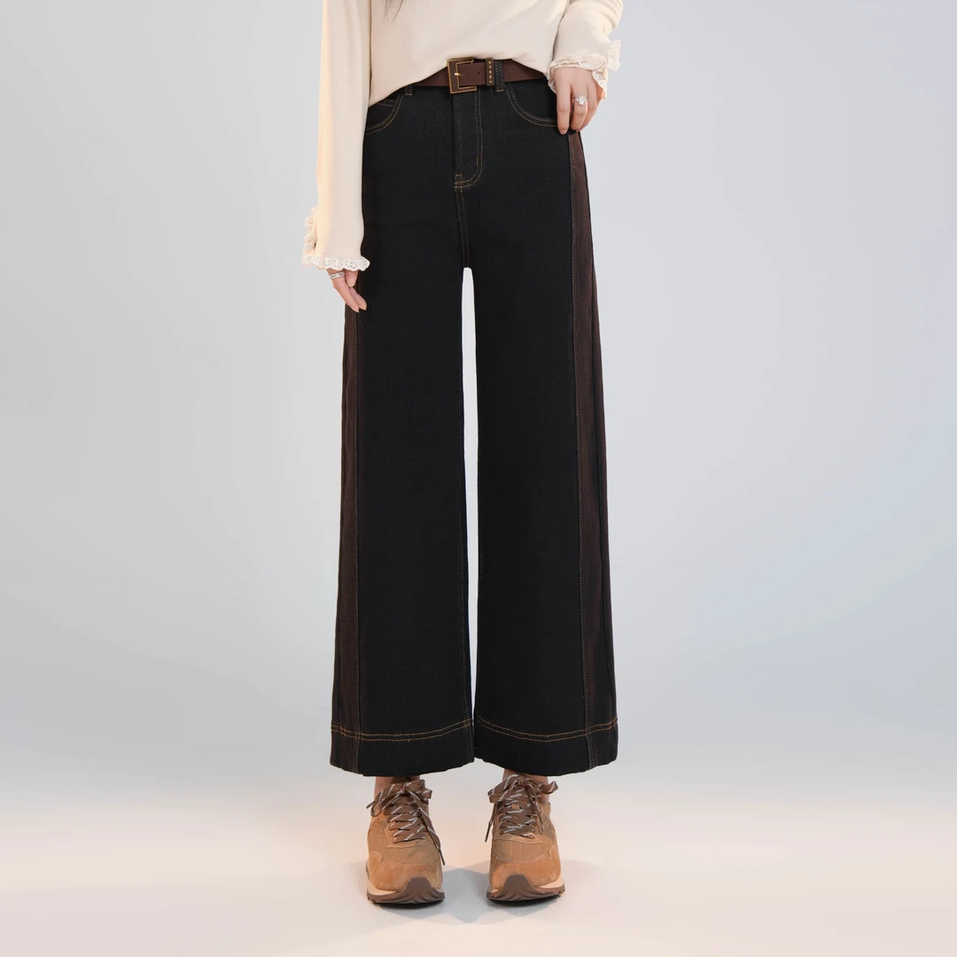 宿慕SUMU 女款加绒牛仔裤11-18冬季2024新款时尚百搭牛仔裤C9903R