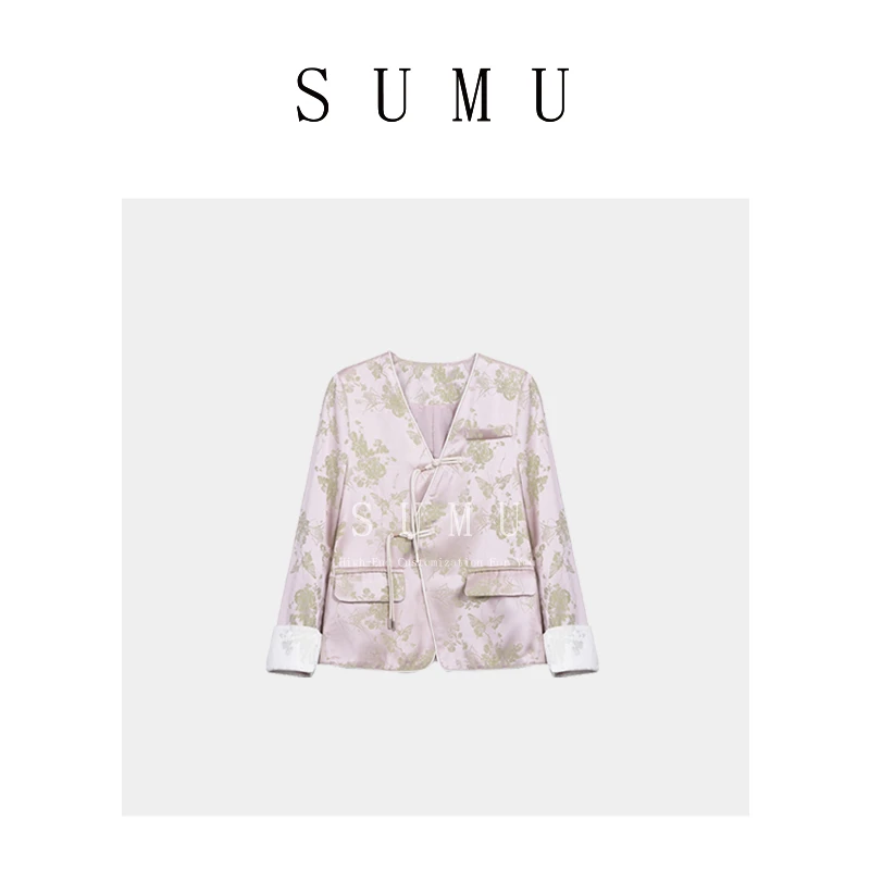 宿慕新国风提花外套女春季2024新款小个子新中式气质上衣88020