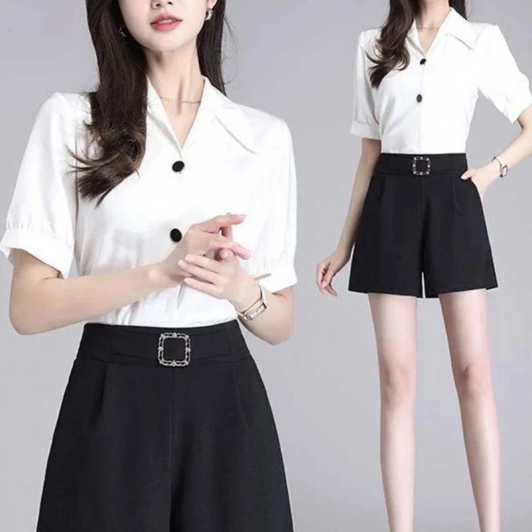 2024新款夏季百搭短裤女宽松薄款高腰外穿韩版显瘦休闲女士西裤