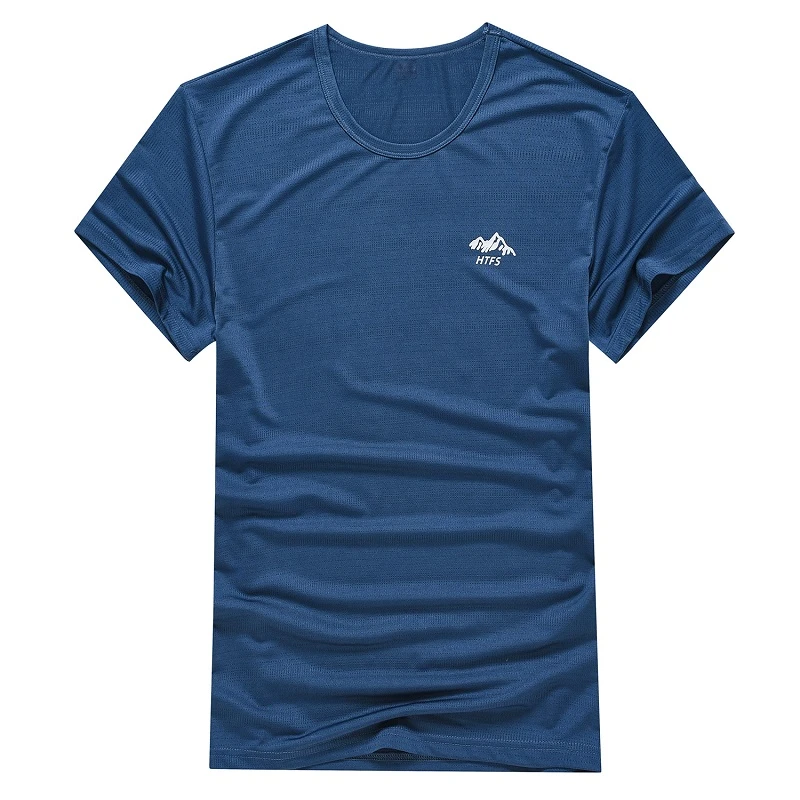 夏季男士冰丝T恤圆领短袖运动休闲宽松上衣男速干体恤宽松潮半袖