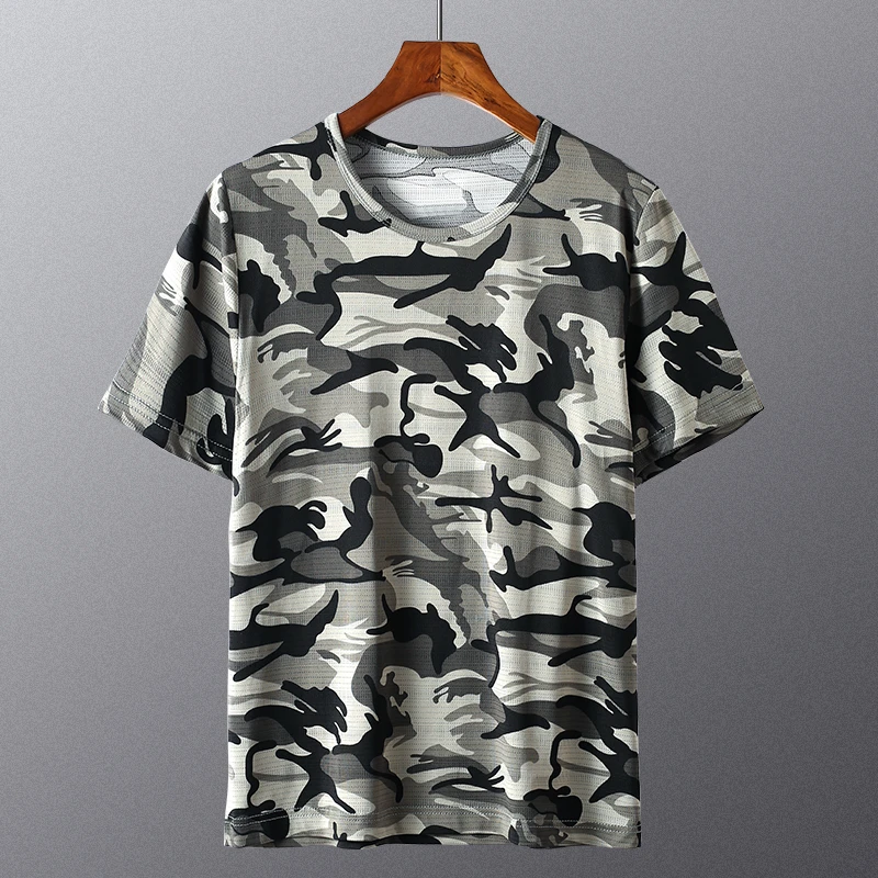 夏季迷彩短袖t恤男士背心速干舒适大弹力短袖军训男女休闲半截袖