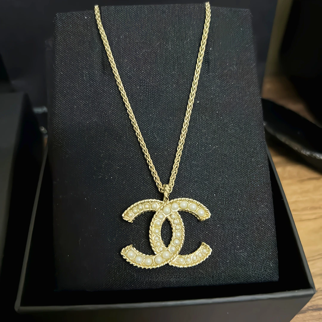 全新未使用 Chanel/香奈儿 渐变珍珠中号双C项链 05838