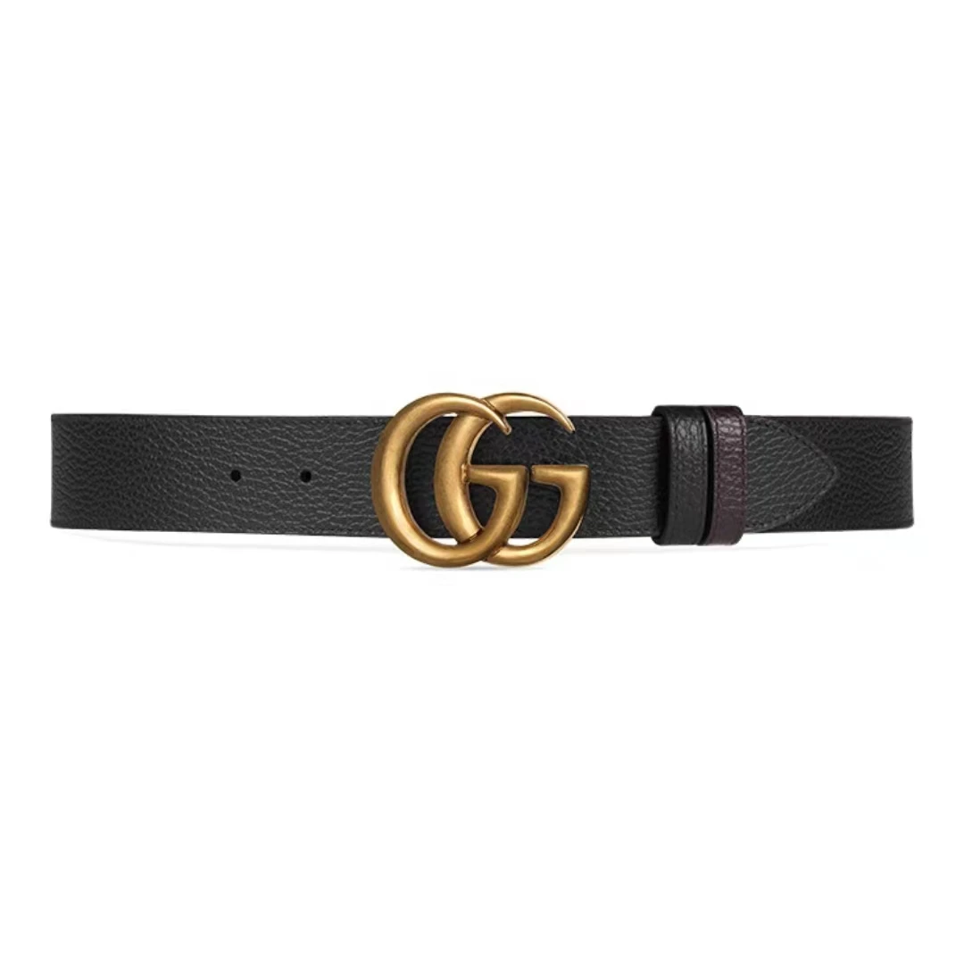 全新未使用 GUCCI/古驰 腰带 90码 黑棕双面款 宽3.7cm 02776