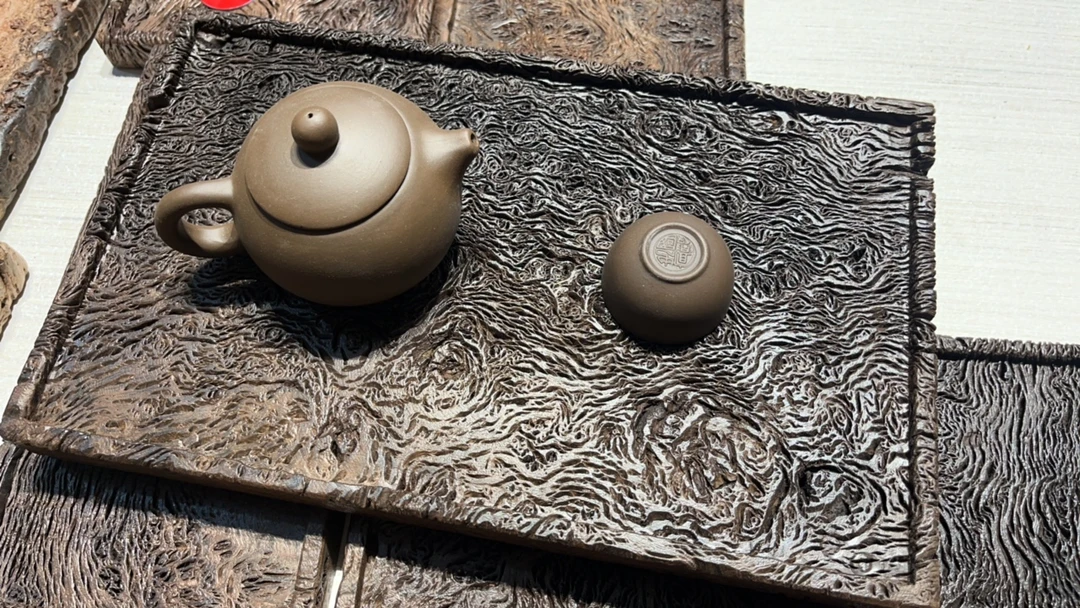 风化铁栎木，树瘤经典纹，壶承/干泡台