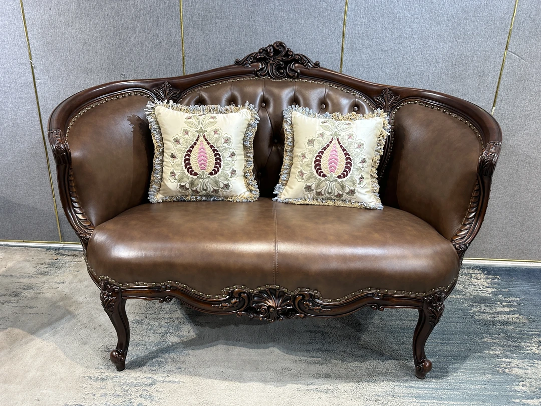 QRY311情人椅1440*760*1030坐高460情侣椅坐具 美式真皮