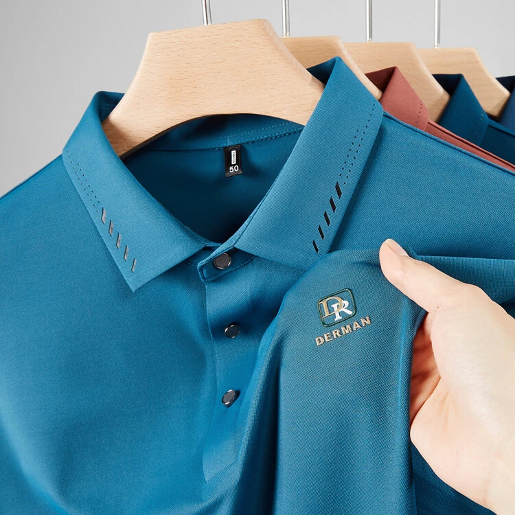 爸爸夏装短袖t恤中老年薄款宽松中年人男士夏季冰丝爷爷装上衣服