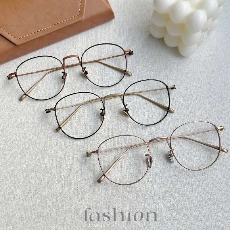 520 超轻纯钛近视眼镜框女可配度数防蓝光素颜眼镜架男