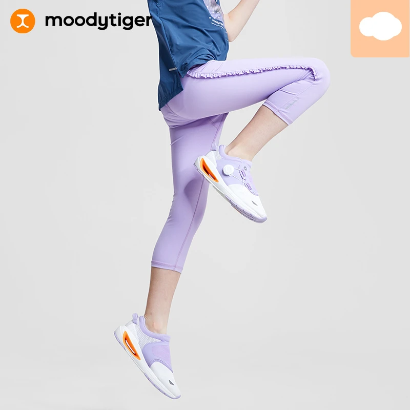 moodytiger女童运动打底裤防晒七分紧身裤小云朵M32211407【H】