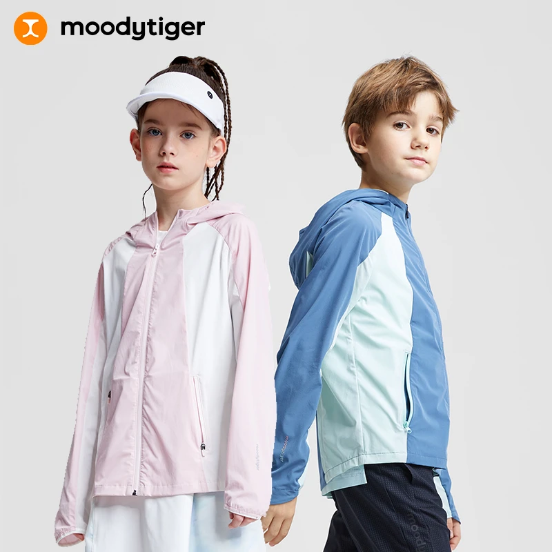 moodytiger儿童防晒衣男女童夏季薄款透气速干户外长袖防晒服[H]