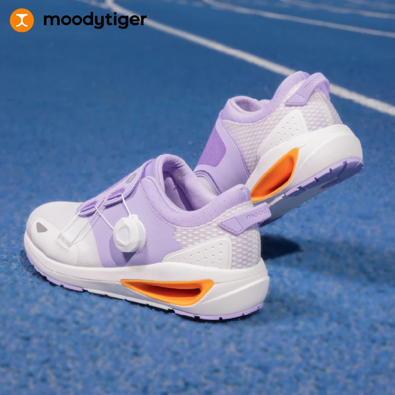 moodytiger儿童鞋子20春新款透气缓震科技旋钮跑步运动鞋【H】