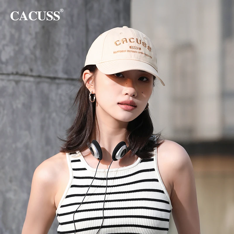 【甄选】Cacuss四季帽子女户外时尚百搭棒球帽防晒软顶字母刺绣休闲