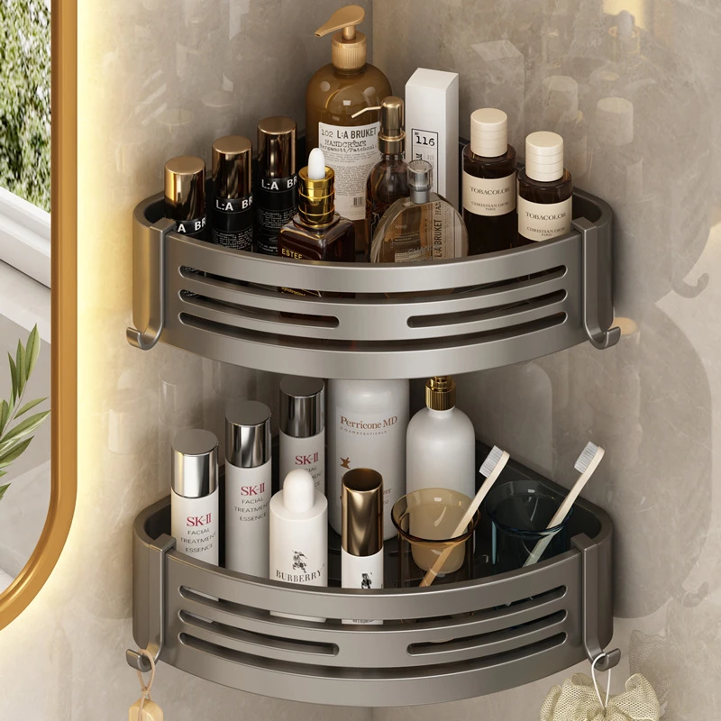 免打孔卫生间三角篮加高6.8浴室壁挂式转角架洗手间收纳架大容量