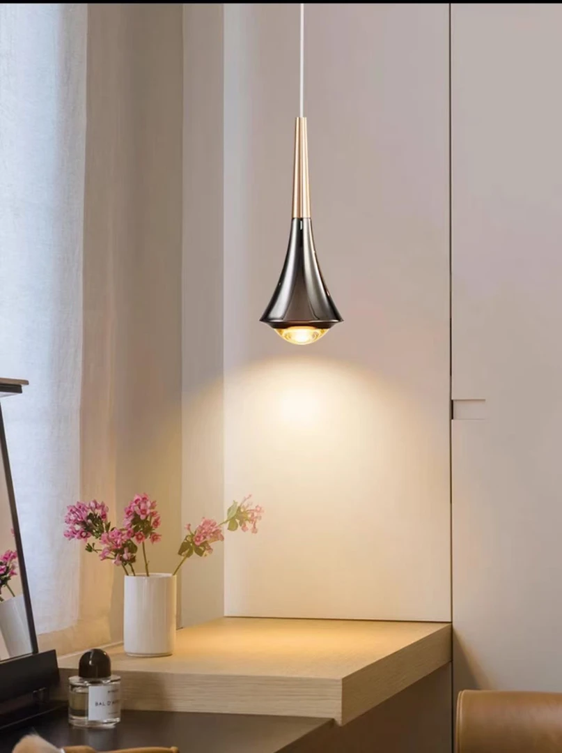 卧室小吊灯现代简约创意床头吧台吊灯背景墙可升降调节网红吊线灯