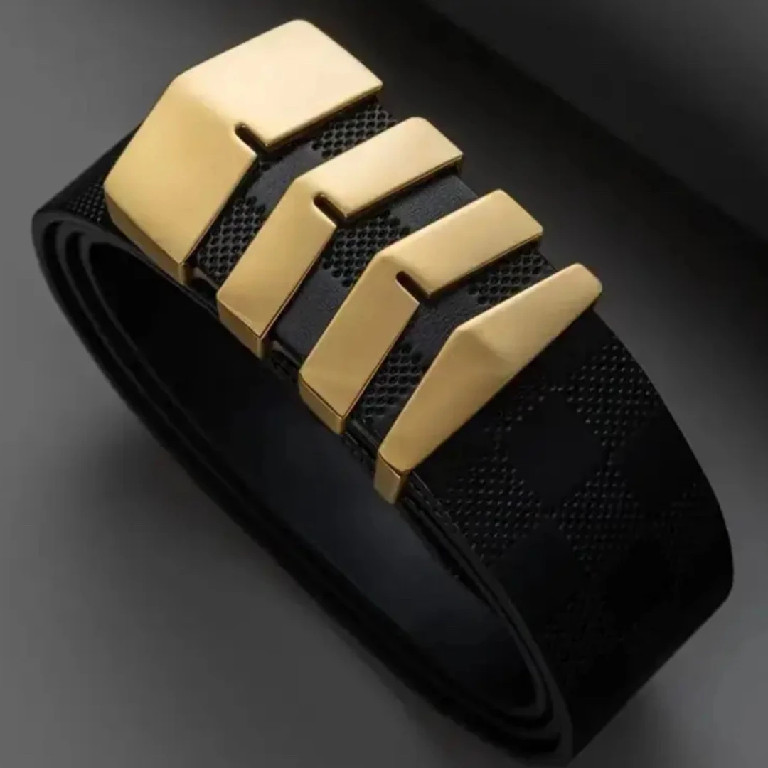 新款鱼骨弹头皮带男真皮平滑扣休闲时尚高档纯头层牛皮男士裤腰带