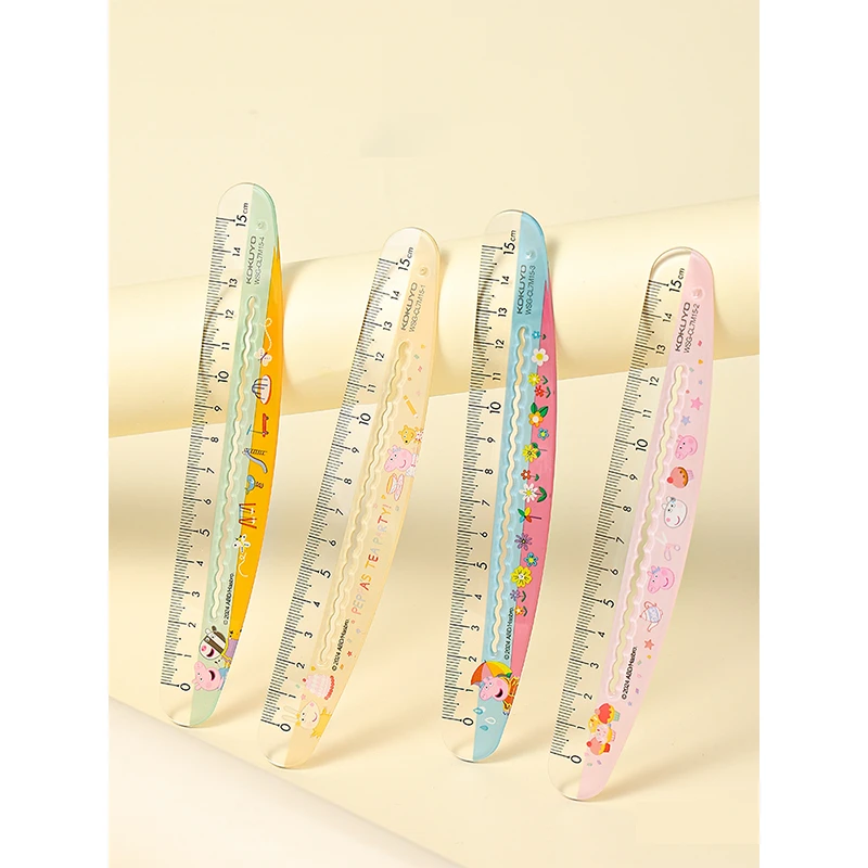 【小猪佩奇】日本KOKUYO国誉波浪弯弯尺限定款直尺多功能带波浪线