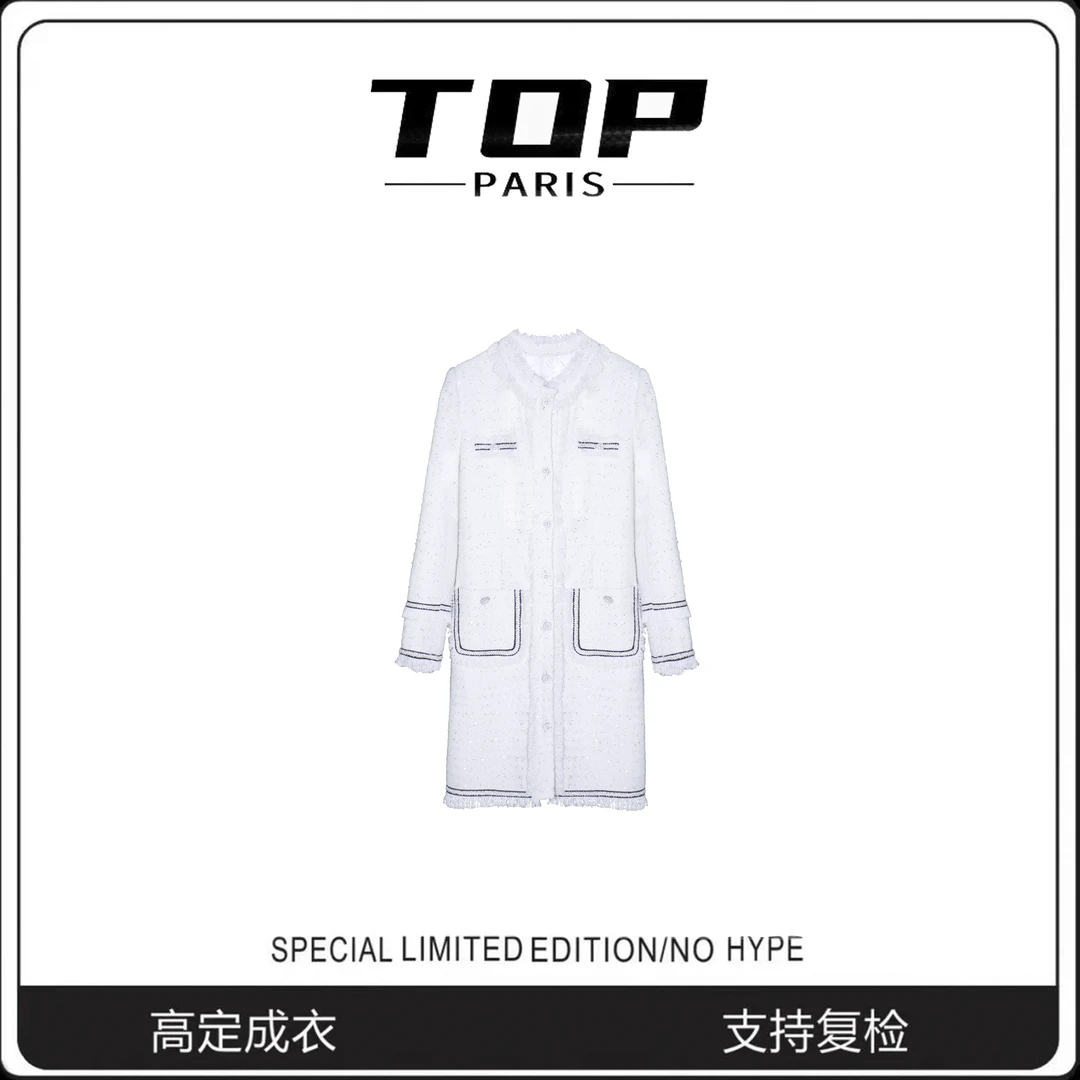 『TOP』23ss中长款春季印花时尚气质小香风外套-1051