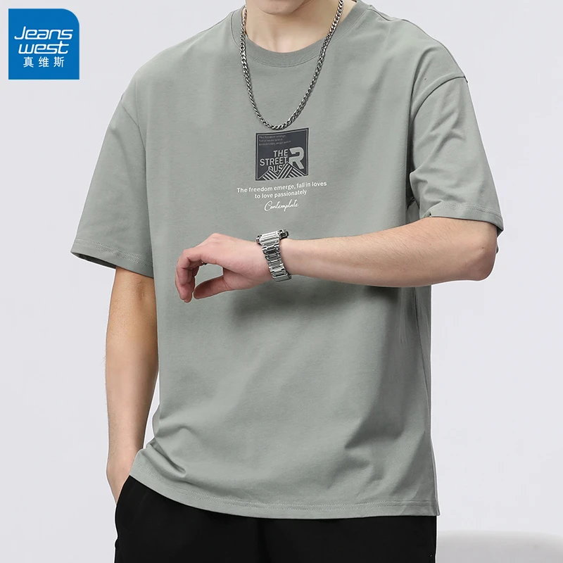 真维斯男士短袖t恤2025新款夏季潮牌纯棉男装高档品质上衣服男款