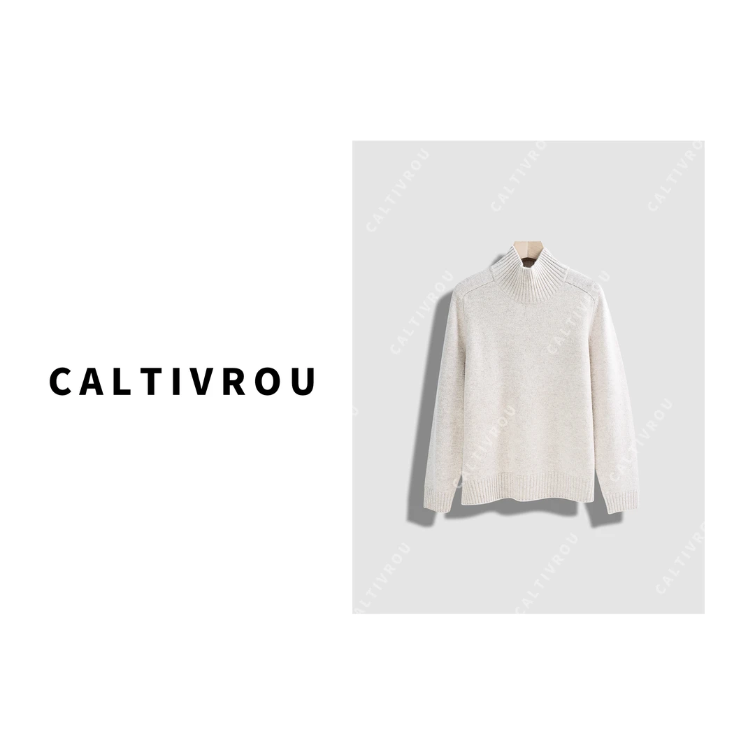 Caltivrou【现货】意大利热力感高领纽扣羊毛衣-A677-Y6542