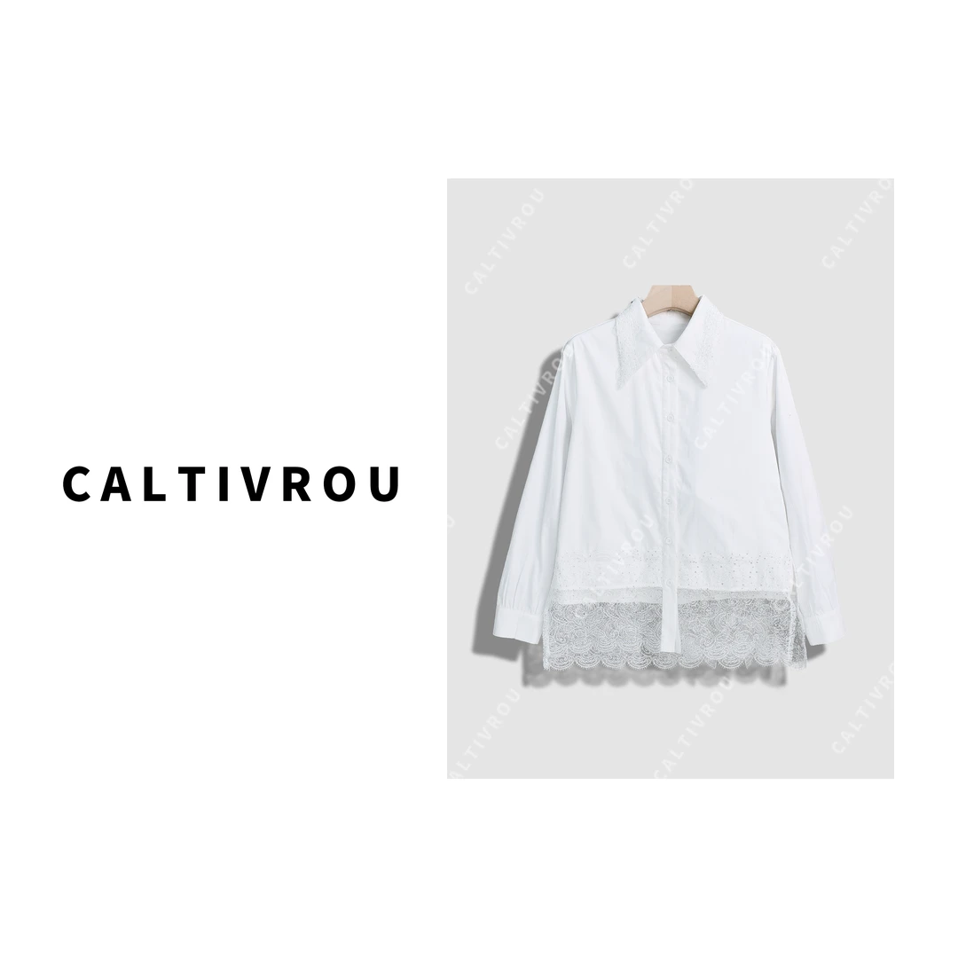 Caltivrou桃夭盛锦~秋冬时尚百搭修身纽扣式衬衫-Y13882-X