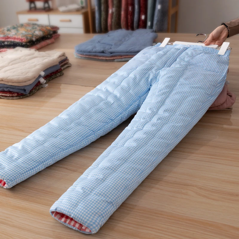 女士棉花手工棉裤 妈妈内外穿加厚保暖裤 成人高腰宽松裤子冬季