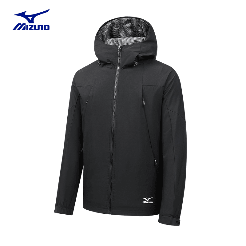Mizuno/美津浓春秋款锋衣夹克连帽外套防水防风户外服装