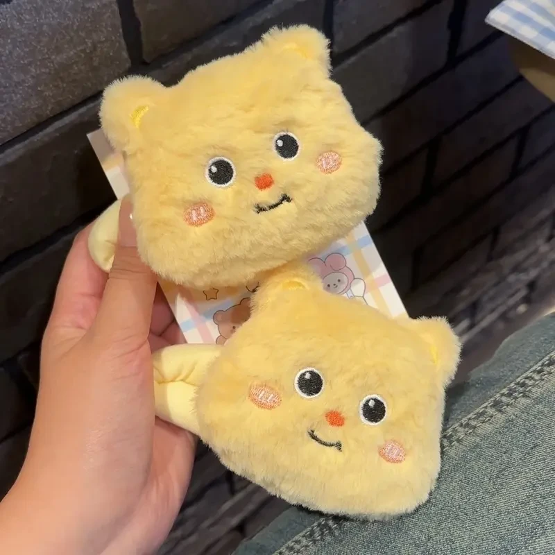 卡通毛绒黄油小熊发夹可爱风甜妹少女侧边刘海夹百搭ins风发卡女